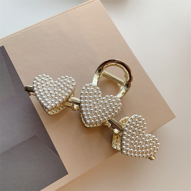 Gold Heart Rhinestone Hair Clips Strong Hold Great For Thick Thin Curly Hair