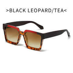 Block Frame Sunglasses Casual Gradient Lens UV400 Clear Lens