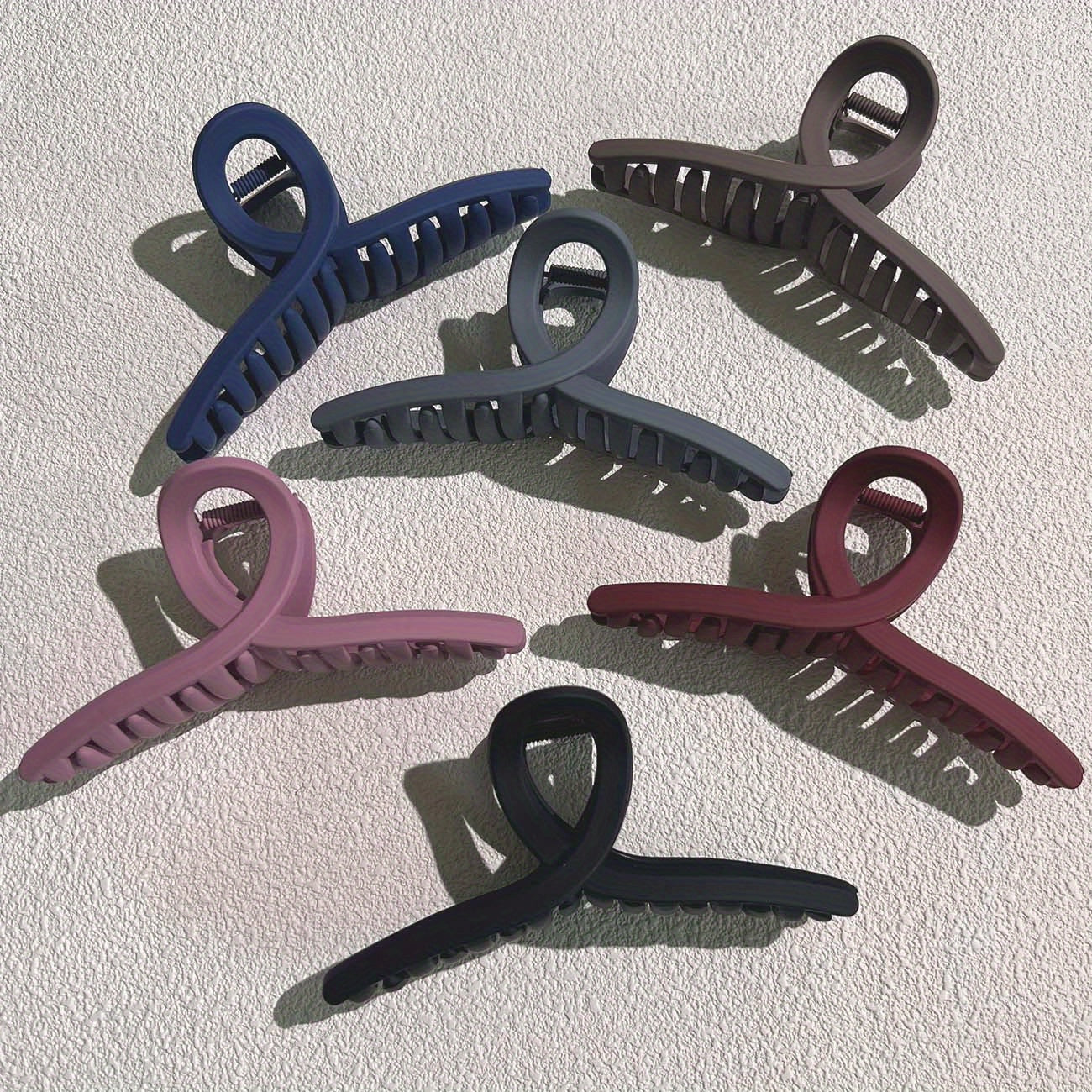 6pcs Large Hair Claw Non slip Hair Claw For Thin And Thick Hair