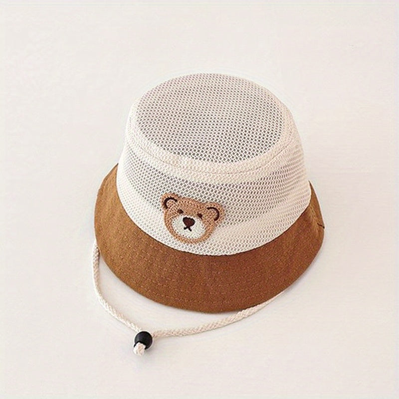 Kids' Cartoon Fisherman Hat Mesh Sun Basin Hat