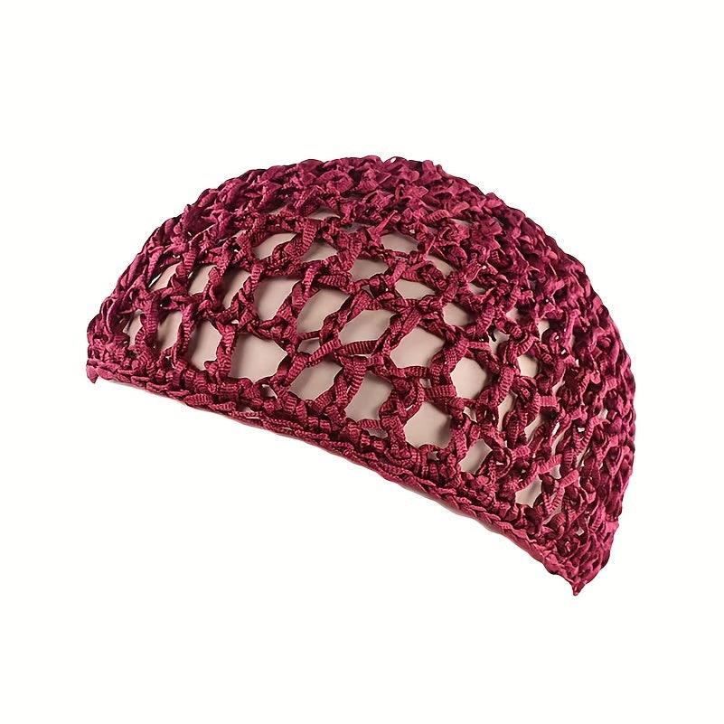 Crochet Hair Net Knitted Snode Hat Women's Hollow Out Headwear