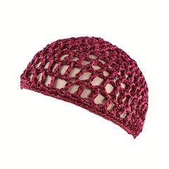 Crochet Hair Net Knitted Snode Hat Women's Hollow Out Headwear