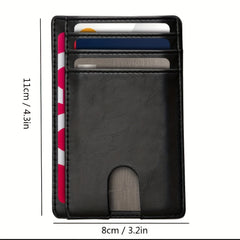 RFID Blocking Leather Wallet with Airtag Holder