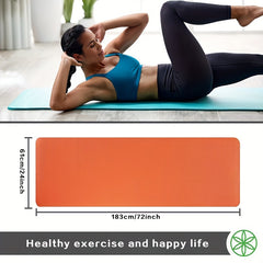 10mm Non-slip Yoga Mat Soft Solid Fitness Mat With Strap 72in 24in 0 4in