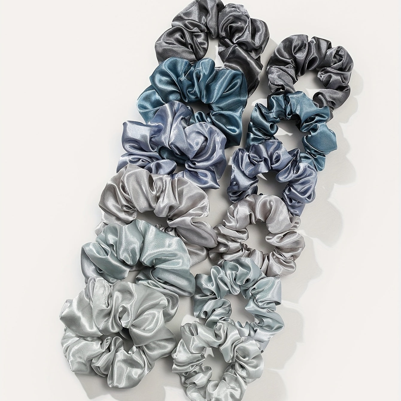 12pcs Large Satin Scrunchie Hair Tie Silky Hair Rope Hair Accessories