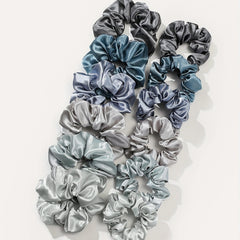 12pcs Large Satin Scrunchie Hair Tie Silky Hair Rope Hair Accessories