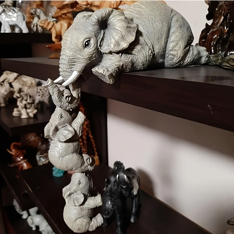 3pcs Elephant Sitter Figurines Resin Collections for Scene Decor