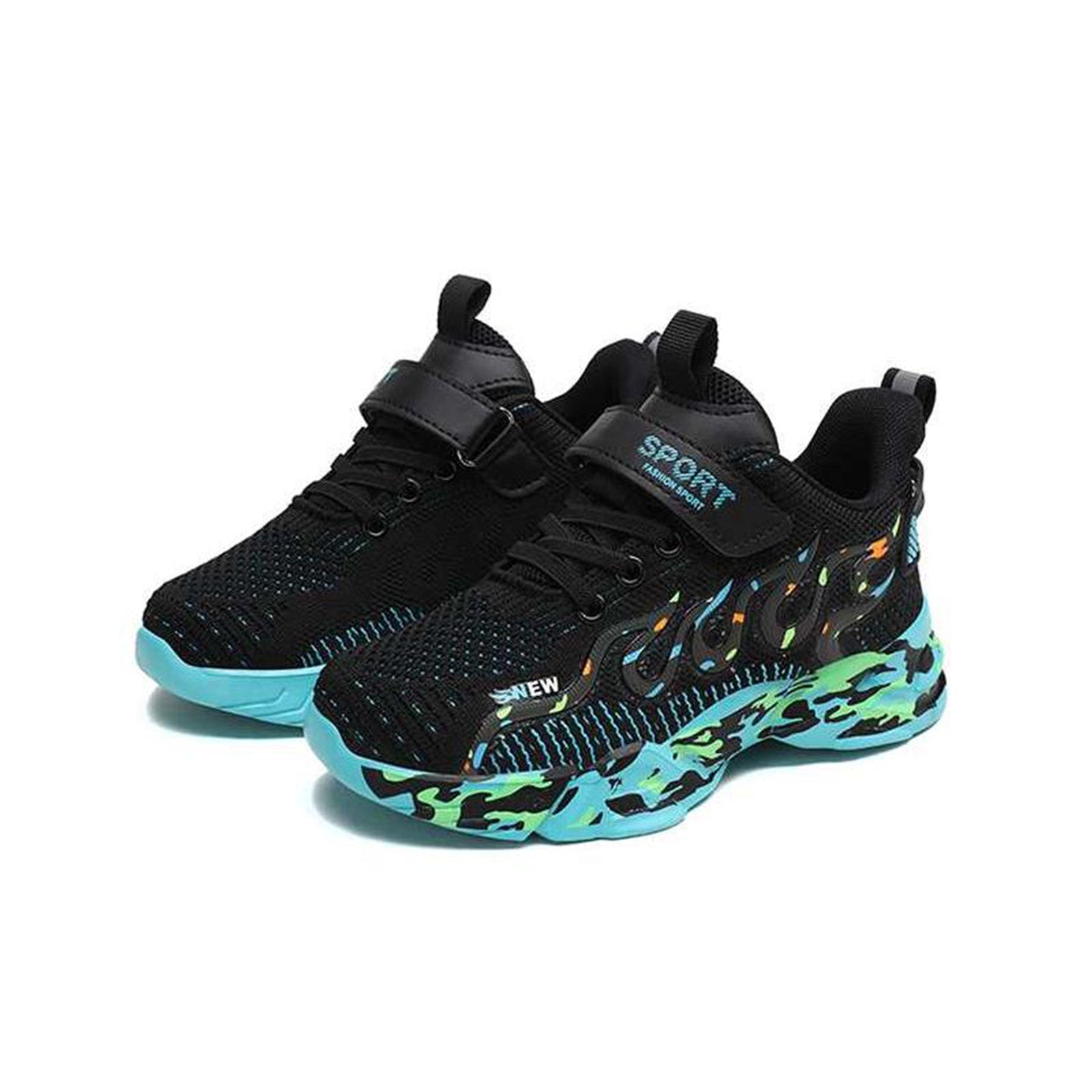 Kids Flame Mesh Basketball Shoes Non Slip Sport Sneakers