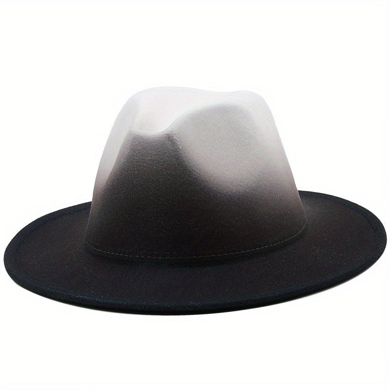 Gradient Wide Brim Fedora Hats for Outdoor Events