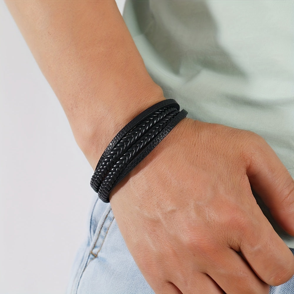 Men's Vintage Weave PU Leather Bracelet