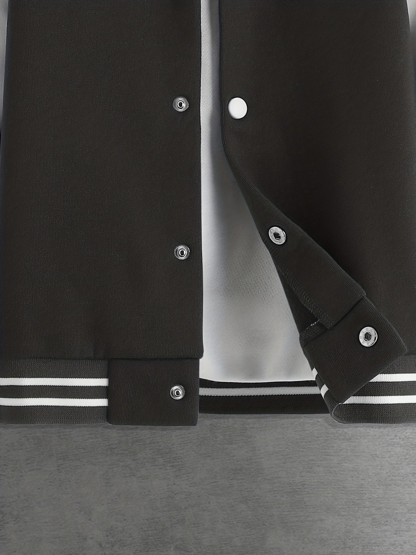 Boys Letter Graphic Varsity Jacket Long Sleeve Baseball Collar