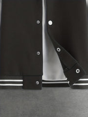 Boys Varsity Jacket Baseball Collar Letter Graphic Drop Shoulder