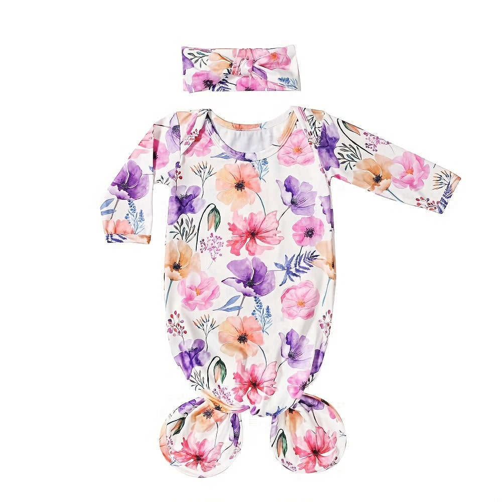 Newborn Photo Props Baby Wrap Set with Hairband