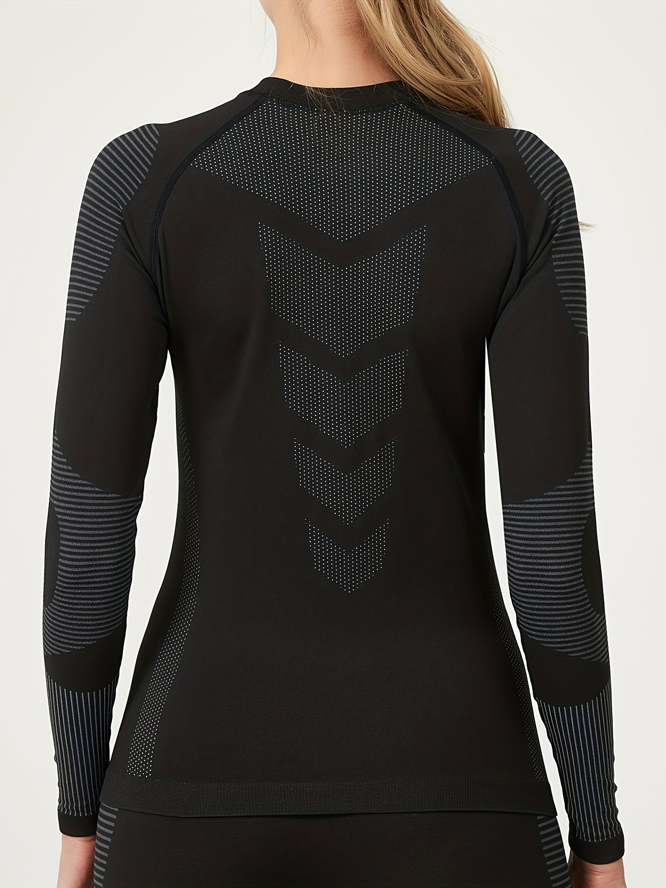 2Pcs Thermal Underwear Set Long Sleeve Round Neck Base Layer Top & Leggings