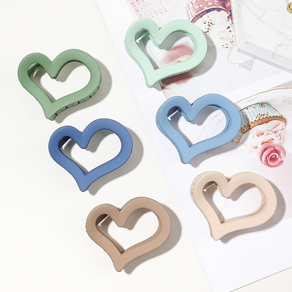 2pcs Solid Love Hair Claw Shark Claw Hair Accessory