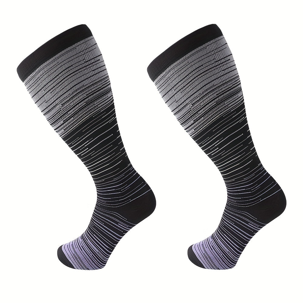 3 Pairs Plus Size Compression Socks 20 30 Mmhg Knee High Support Stockings