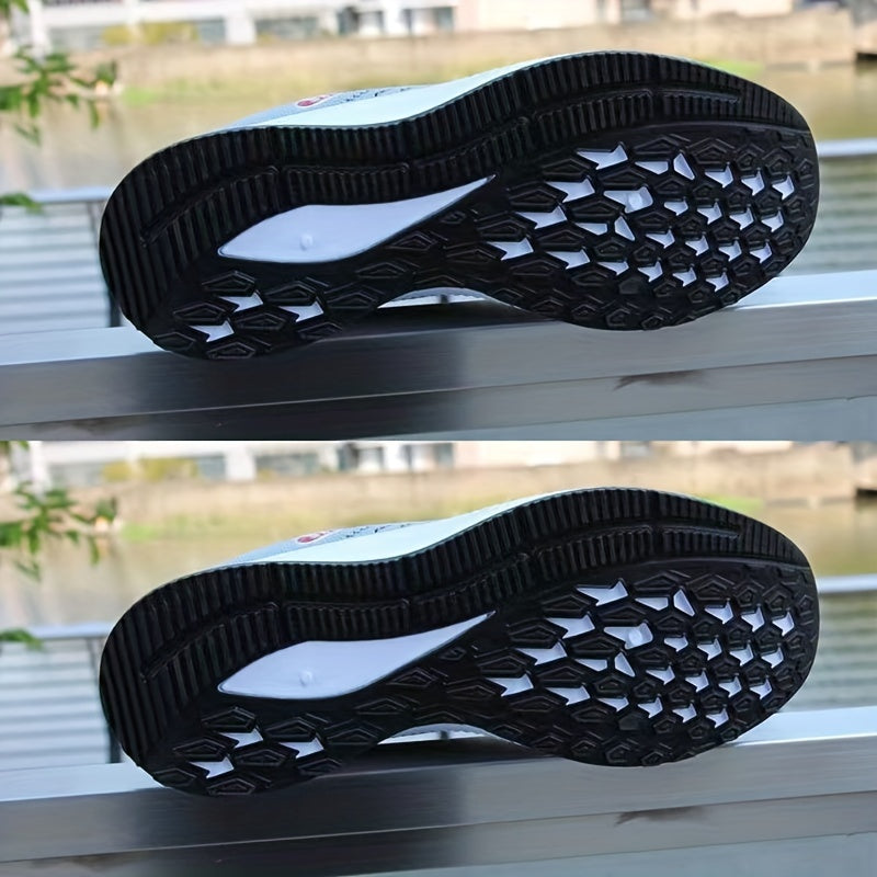 Men's Letter Print Lace up Sneakers Soft Sole Walking Shoes