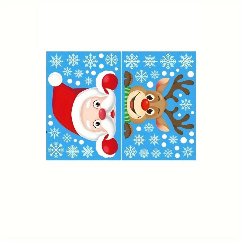 Santa Claus Elk Window Flower Sticker Glass Decoration