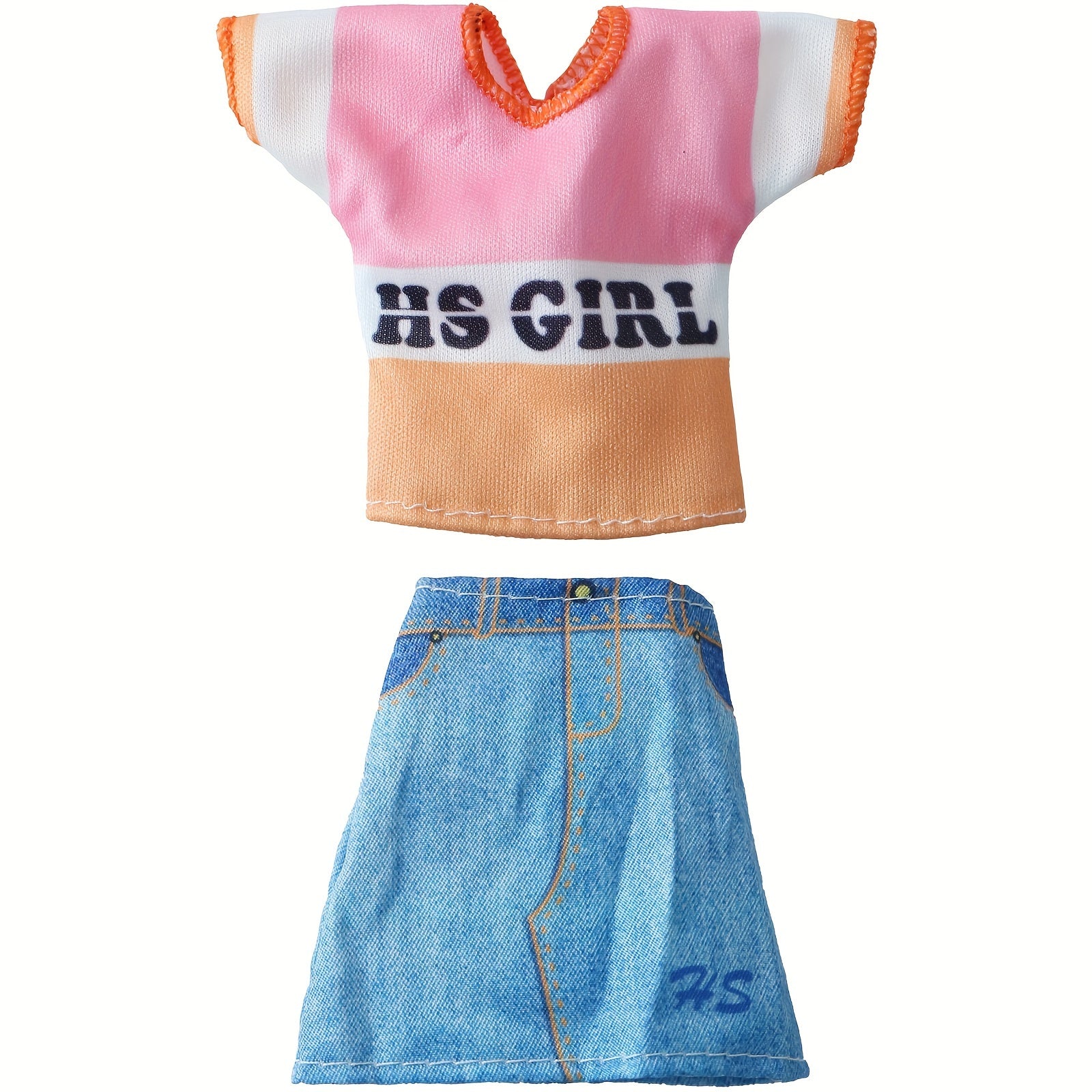 5pcs Doll Clothes Set for 11.5 Inch Dolls Casual & School Style Outfits