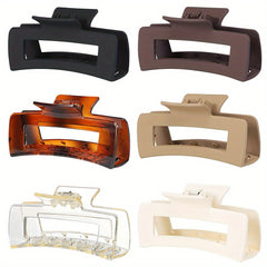 6pcs Matte Hollow Square Claw Clip for Styling Hair