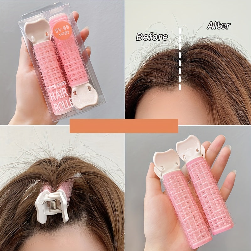 2pcs Heatless Bang Curler Clip Hair Root Curler Natural Fluffy Hair