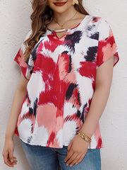  Tie Dye Short Sleeve Blouse