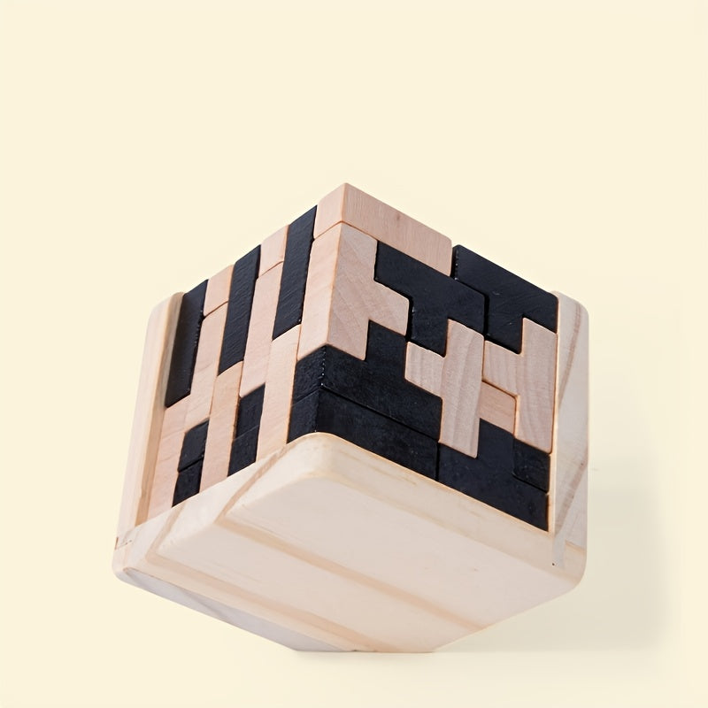 3D Wooden Puzzles IQ Toy 54T Cube Educational Toys For Kids