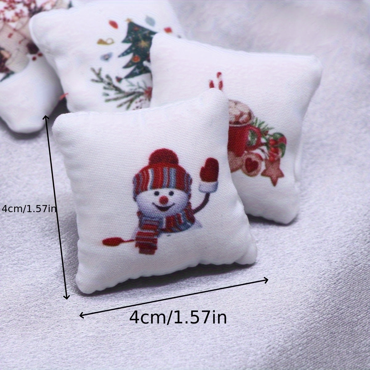 Christmas Dollhouse Pillow Cushion DIY Accessory Toy House Scene Decoration