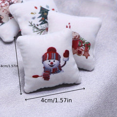 Christmas Dollhouse Pillow Cushion DIY Accessory Toy House Scene Decoration