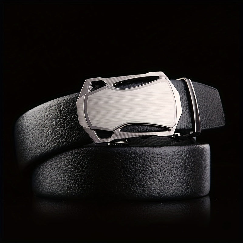 Men's Auto Buckle Leather Belt Sports Car Style Casual Business Belt