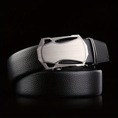 Men's Auto Buckle Leather Belt Sports Car Style Casual Business Belt
