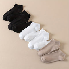 10 Pairs Solid Ankle Socks Comfy & Breathable Women's Stockings