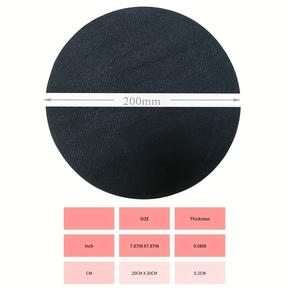 Round Mouse Pad with Non Slip Rubber Base Small Size 7.87 X 7.87 X 0.1inch