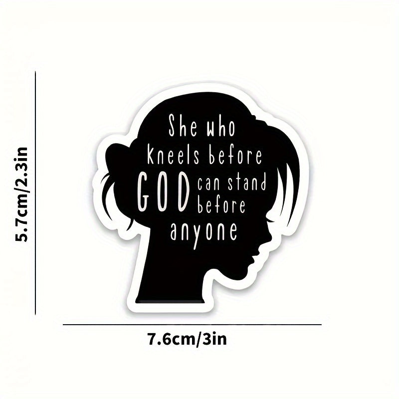 5pcs Religious Stickers - Kneeling Before God Faith Jesus Bible