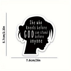 5pcs Religious Stickers - Kneeling Before God Faith Jesus Bible