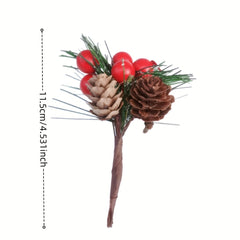 Christmas Decoration Red Fruit Branch Simulation Pine Cone Pine Needle Ornament