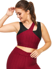  Colorblock Jacquard Sports Bra Women's Plus Quick Drying Fitness Yoga