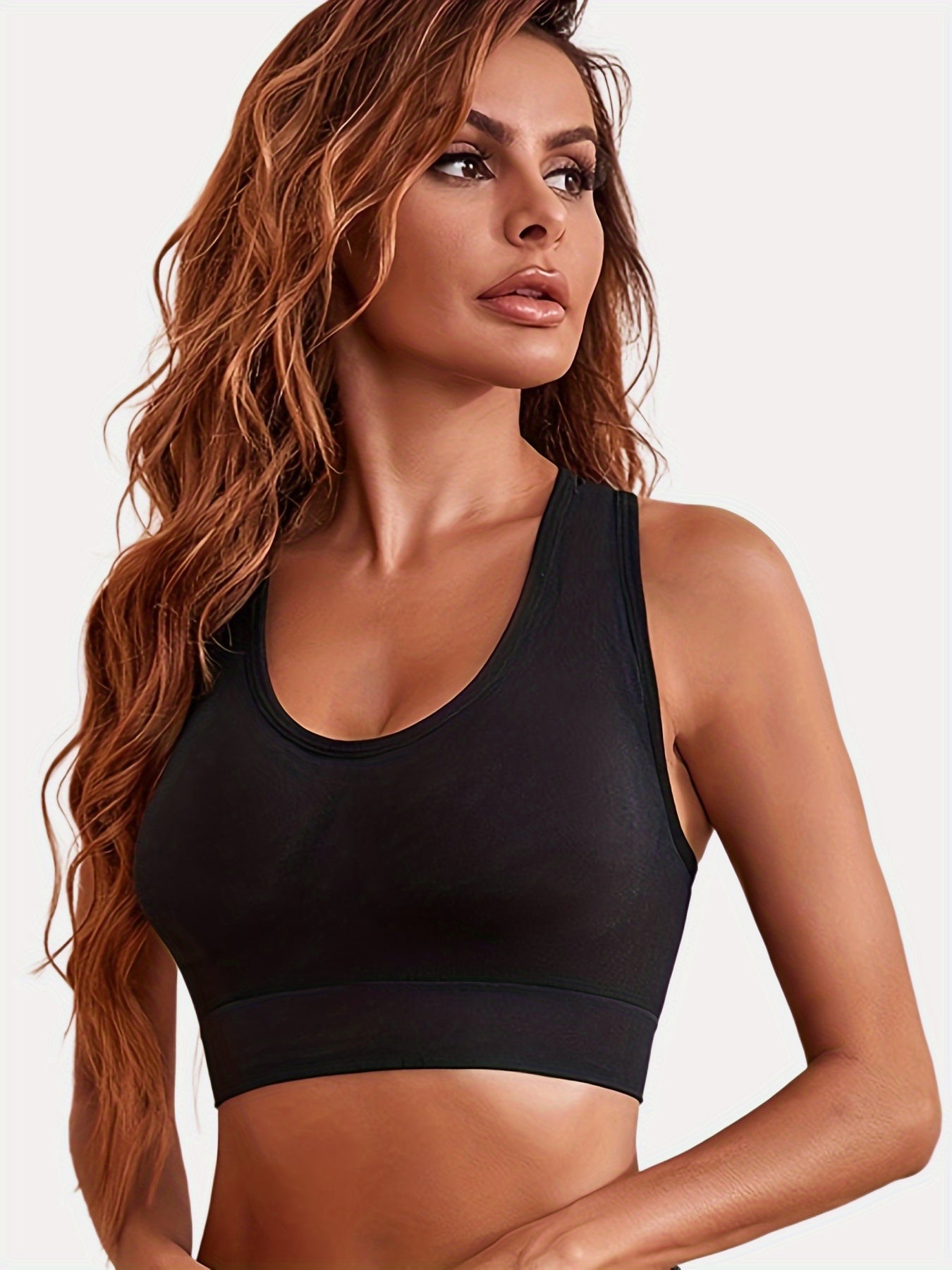 Seamless Wireless Sports Bra Racerback Yoga Fitness Bra