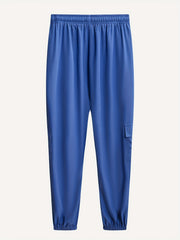  Solid Jogger Trousers With Flap Pockets