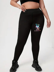  Cat Print High Rise Yoga Leggings