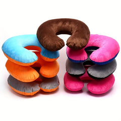 Inflatable U Shaped Travel Pillow for Comfortable Sleeping on Plane or Train