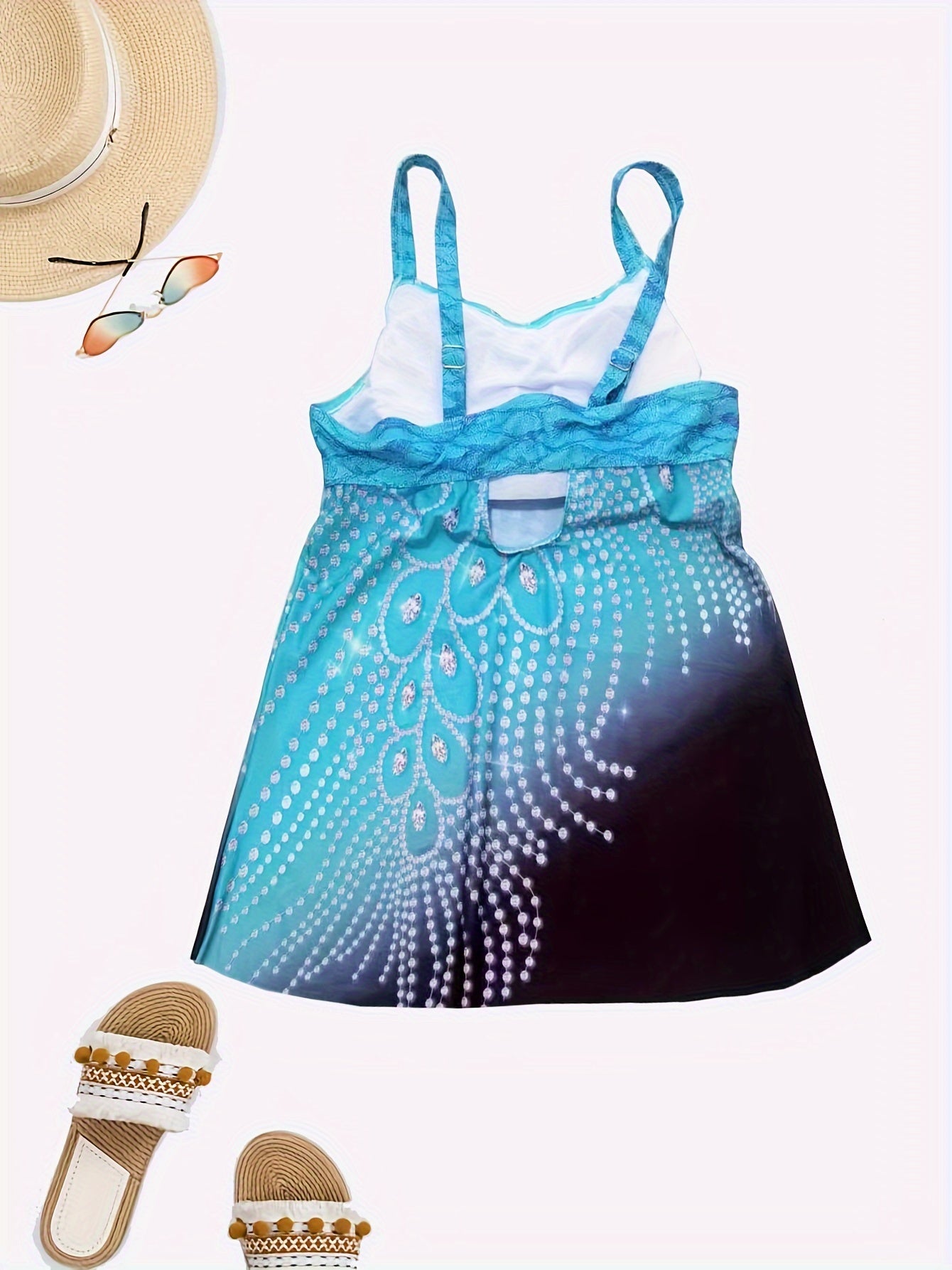  Floral Ruched Tankini Set