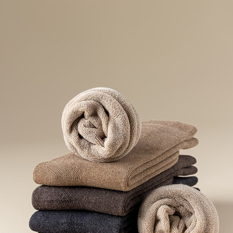 Women's Knit Style Winter Crew Socks - Thick & Warm