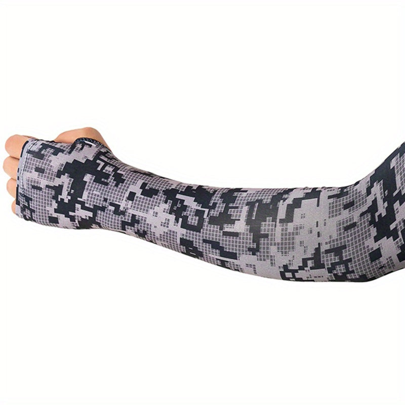 Camouflage Arm Sleeves Sun UV Protection for Cycling Fishing Running