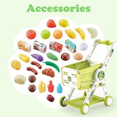 Red Play Shopping Cart Toy for Dolls