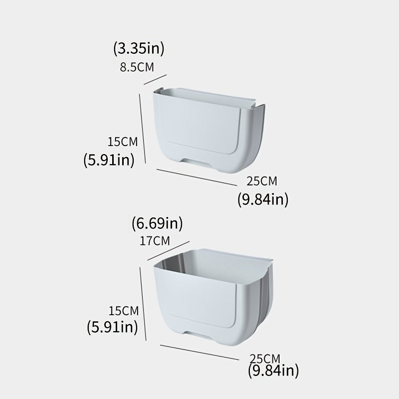 Wall-mounted Kitchen Trash Can Car Storage Bin Foldable Hanging Trash Can