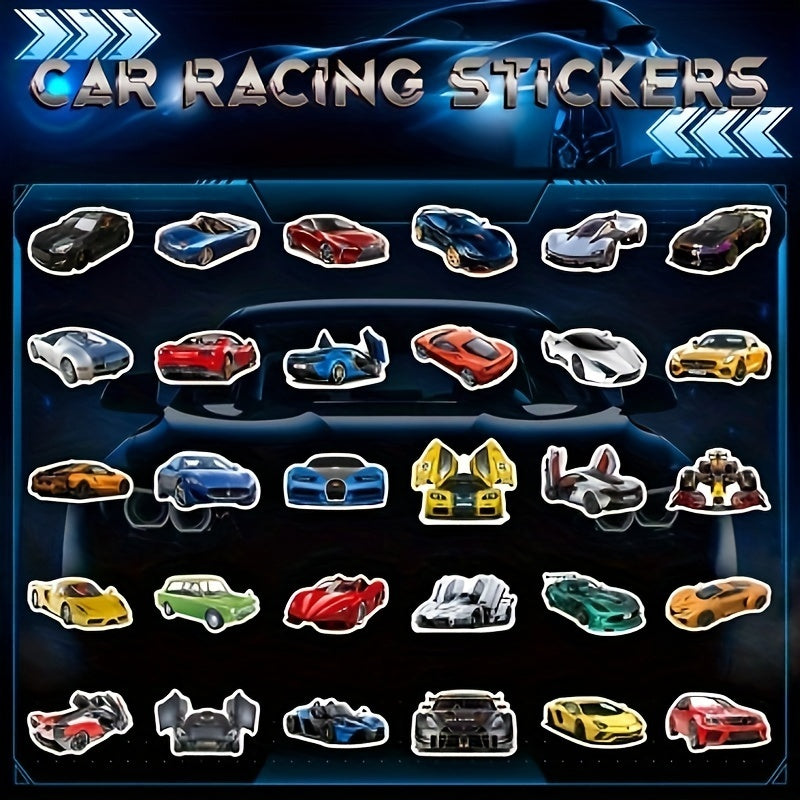 50pcs Racing Car Stickers Waterproof DIY Decorate Party
