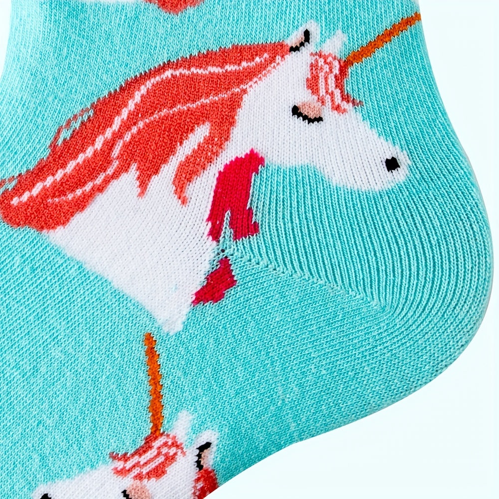 Unicorn Pattern Socks Women's Mid Tube Stockings