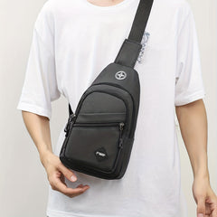 Men's Crossbody Bag Multifunctional Shoulder Bag With Earphone Hole