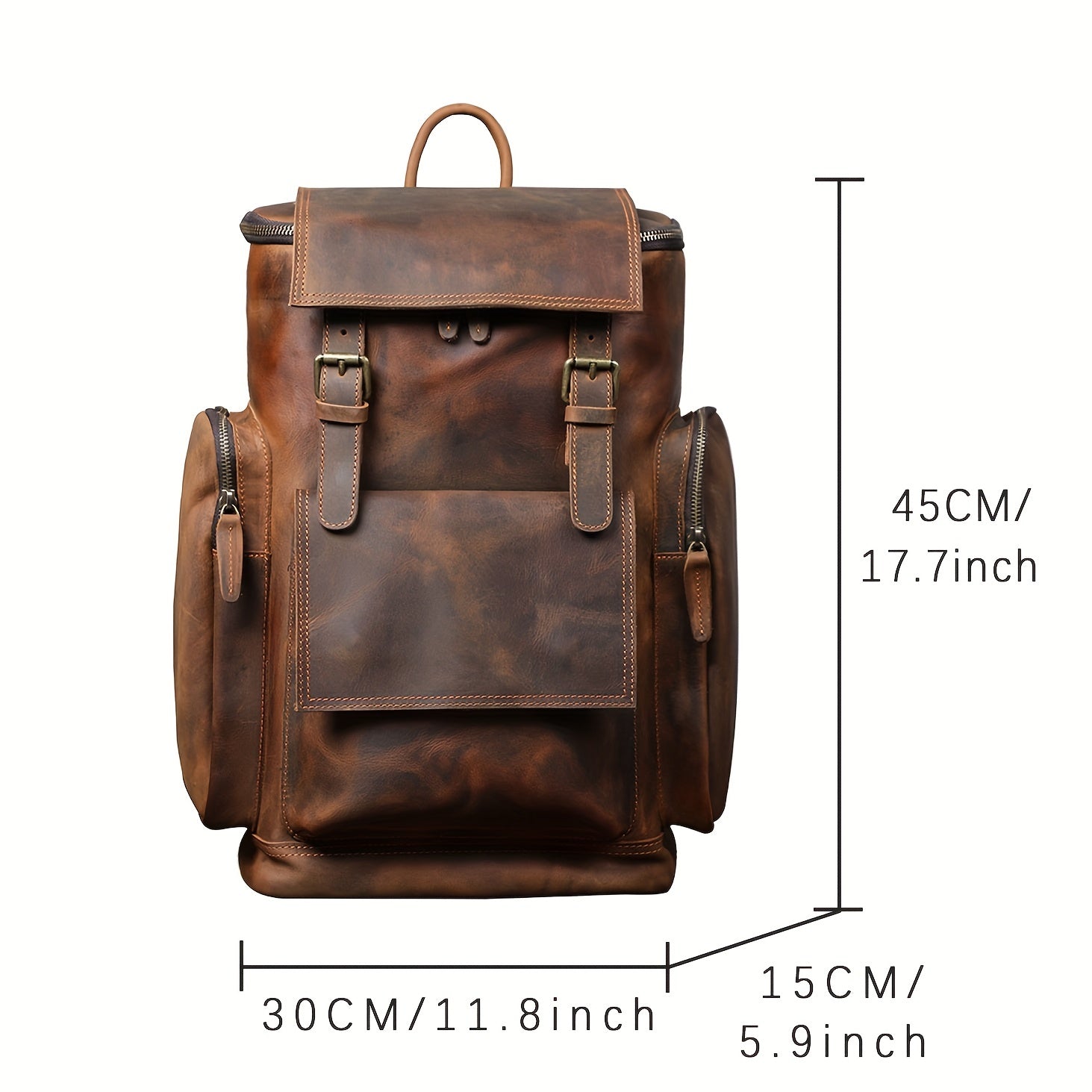 Vintage Leather Backpack Large Capacity Outdoor Travel Bag